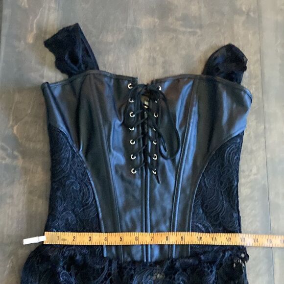 NWT Wechery faux Leather Sweetheart Steampunk Gothic Corset Bustier Lace… - Picture 12 of 16